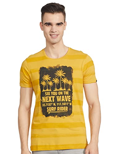 Image of Spykar Men's Printed Slim Fit T-Shirt