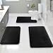 Clara Clark Non Slip Memory Foam Tub-Shower Bath Rug Set, Includes 1 Small Size 17 x 24 in. 1 Large Size 20 X 32 in. 1 Contour Rug 24 x 19 In. - Black