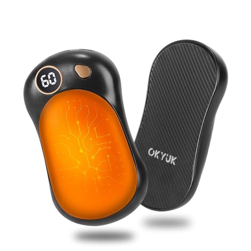 OKYUK Scaldamani Elettrico, 2 in 1 Scaldamani Magnetico Kann als Powerbank verwendet werden, Riutilizzabile, Calore con 3 Livelli, Perfetto per il campeggio e come regalo