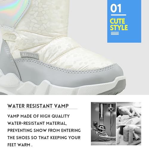 Ahannie Kids Toddler Snow Boots Boys Girls Winter Boots Insulated Warm Outdoor Shoes(Toddler/Little Kid)2