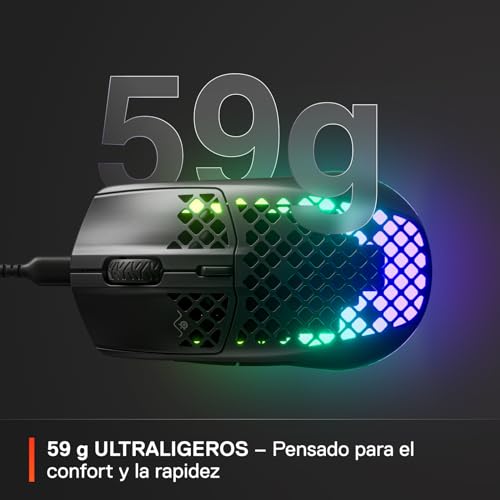 Image of SteelSeries Aerox 3 - Holey RGB Gaming Mouse - Ultra-lightweight Water Resistant Design - 8,500 DPI TrueMove Core Optical Sensor - Onyx