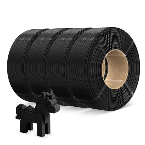 JAYO PETG Refill 3D Printer Filament Bundle 1.75mm, 1.1kg, 4-Pack, Black