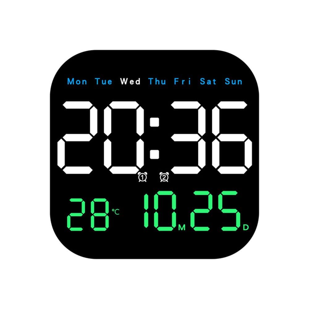 Horloge murale numérique avec luminosité réglable et alarme