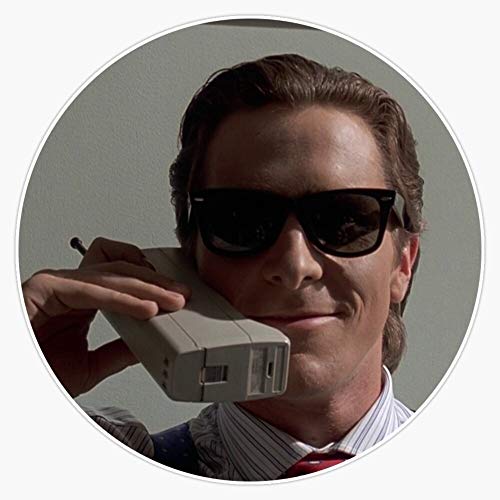 Christian Bale - Patrick Bateman - American Psycho - Circle Sticker Vinyl Bumper Sticker Decal Waterproof 5