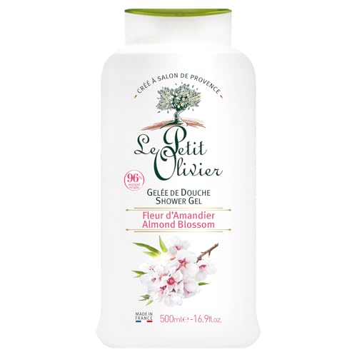 LE PETIT OLIVIER - Gelée de Douche Hydratante - Fleur d'Amandier - PH Neutre Pour la Peau - 96% d'Origine Naturelle - Sans Savon, Sans Colorant - Fabriqué en France - 500 ml