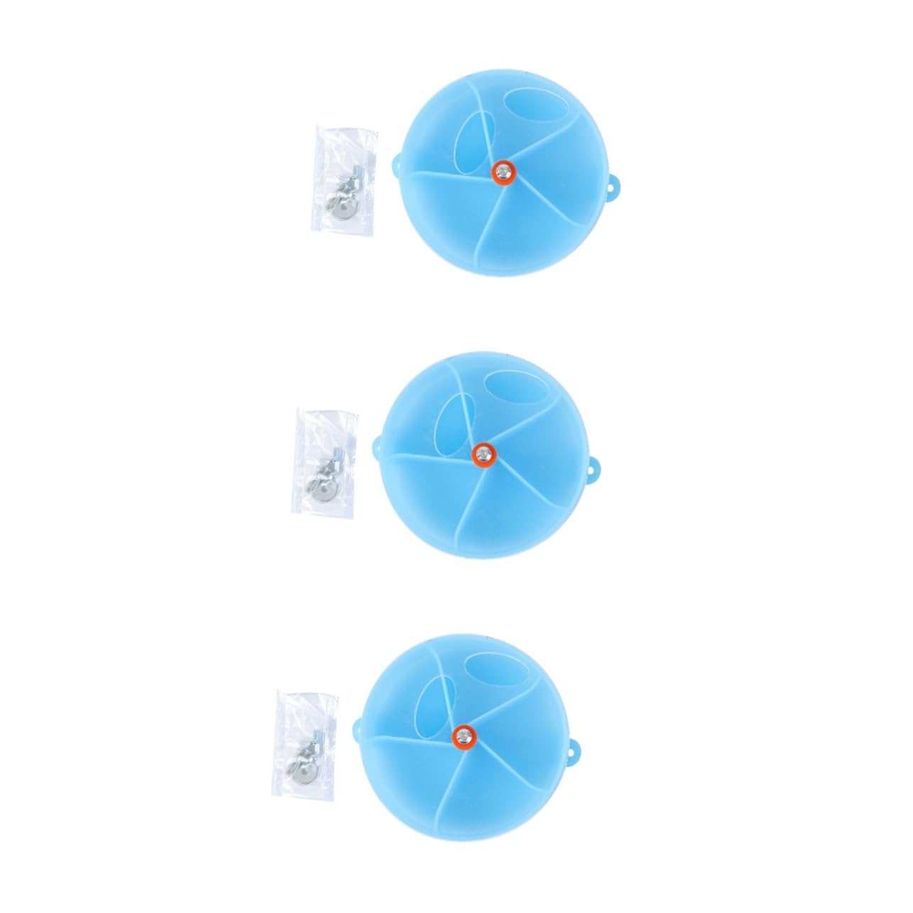 Beaupretty 3pièces Distributeur Interactif pour Oiseaux Jouet à Mâcher pour Perroquets Boîte De Foraging Forme De Roue Bleu pour Cockatiels Et Conures
