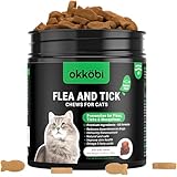 Flea and Tick Prevention for Cats Chewable - 200 Chews - Feral Cat Flea & Tick Control - Packed with Vitamins B1, B6, B12 & E - Salmon