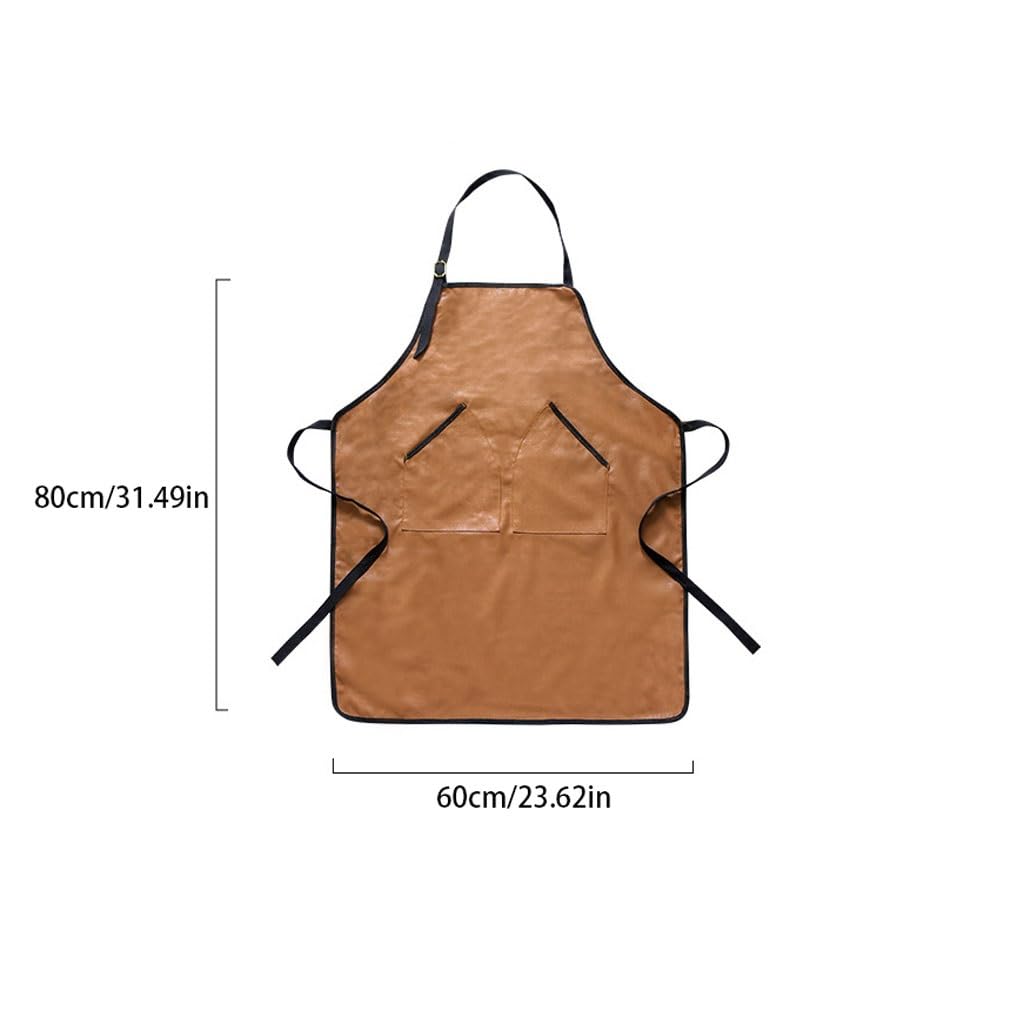 Tablier de chef Tablier en cuir pour la maison travail de cuisine cuisine studio d'art aquatique barista magasin de thé au lait vêtements de travail tabliers de cuisine
