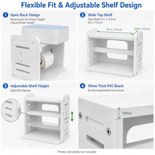 3-in-1 Thermal Label Holder Stand for 4×6, Roll & Fan-Fold Label Organizer - Image 3