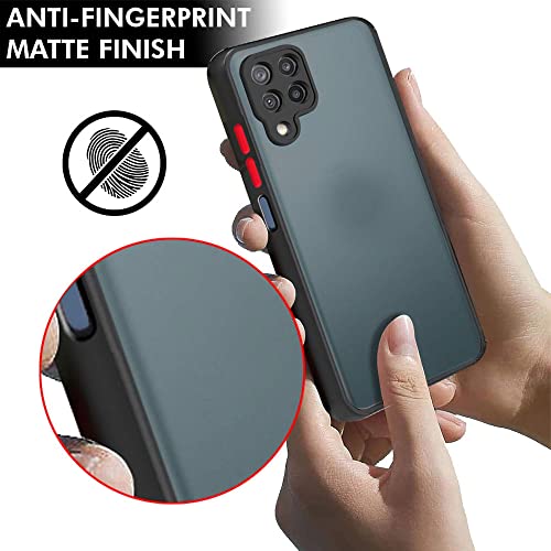 Image of TheGiftKart Translucent Hybrid Back Cover Case for Samsung Galaxy M53 5G | Smoked Matte Back | 360 Degree Protection | Protective Hard Back Case Cover | Black Bumper