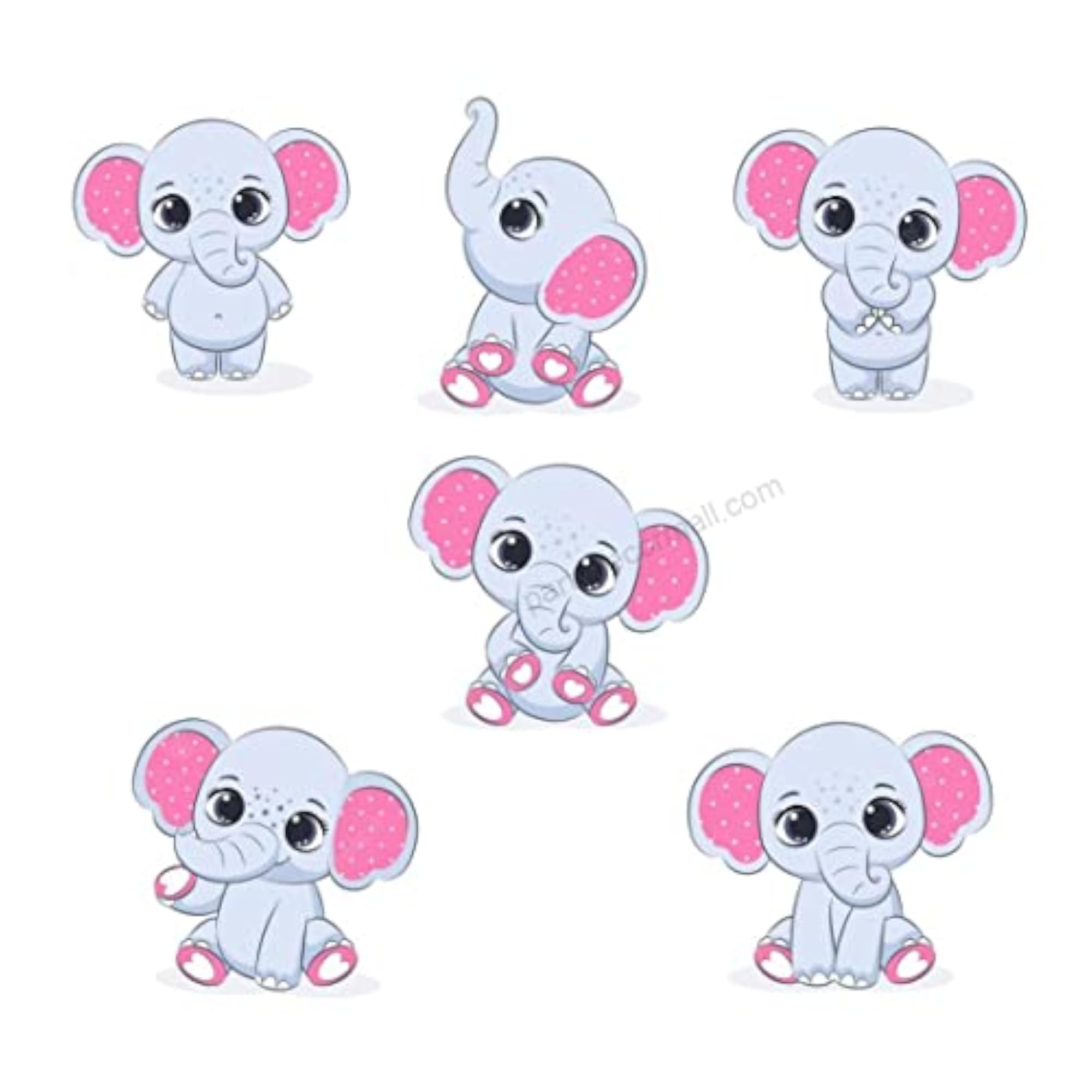 Baby Elephant Girl Theme Cutout (12 Pcs), Decorative Gift