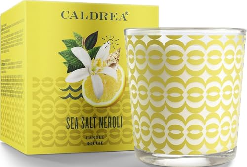 Caldrea Scented Candle, Made with Essential Oils and Other Thoughtfully Chosen Ingredients, 45 Hour Burn Time, Sea Salt Neroli Scent, 8.1 oz