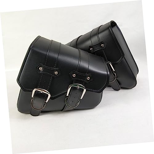 OUNONA 1 par Alforja de Piel PU para Motocicleta Estilo Triangular Negro miniatura 6