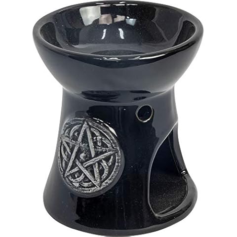 Kheops International Ceramic Oil Burner - Essential Oil Aroma Diffuser, Aromatherapy Candle Tea-Light Holder (Pentacle) Cover