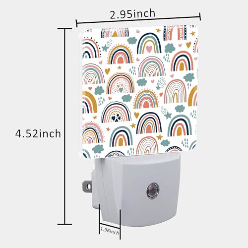 Image of Night Light for Kids Girls Boys, Cute Boho Rainbows LED Night Light Plug into Wall with Dusk to Dawn Sensor for Room Decor, Hallway, Kitchen, Bathroom, Nursery, Stairs