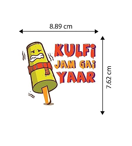 Image of Wooden Kulfi Jam GAI Yaar Fridge Magnet for Refrigerator Home, Kitchen and Office Decoration Multicolor