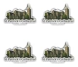 Pegatinas de 100 mm, 4 unidades, de la catedral de San Patricio, Dublín, Irlanda, gran vinilo decorativo