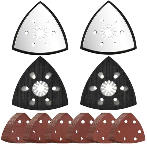 URHELP 4 Stück Schleifplatte Set, 93mm Multitool Schleifplatter...