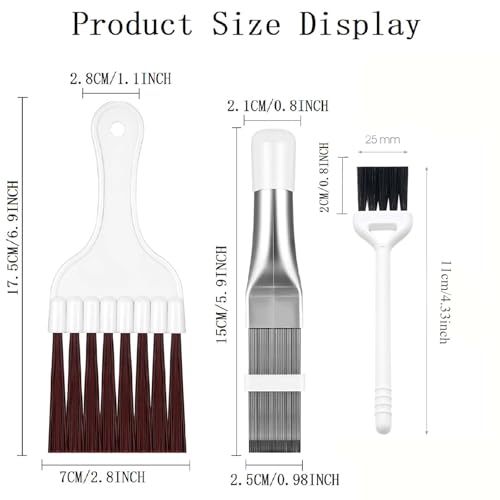 Kondensator Reinigung Kamm,3 Stück Klimaanlage Kondensator Flosse Kamm,Edelstahl Flosse Reinigung Bürste,Klimaanlage Kamm,Klimaanlage Lamellen Kamm,Klimaanlage Fin Reiniger Spule Kondensator Bürste