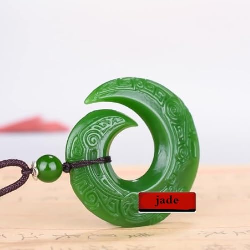 AINIFU Green Jade Dragon Jade Pendant Fashion Runes Necklace Jewellery Chinese Hand-Carved Relax Healing Women Man Luck Gift3