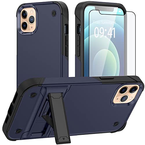 Accessoires iPhone 11 Pro coque de téléphone bleue avec verre de protection