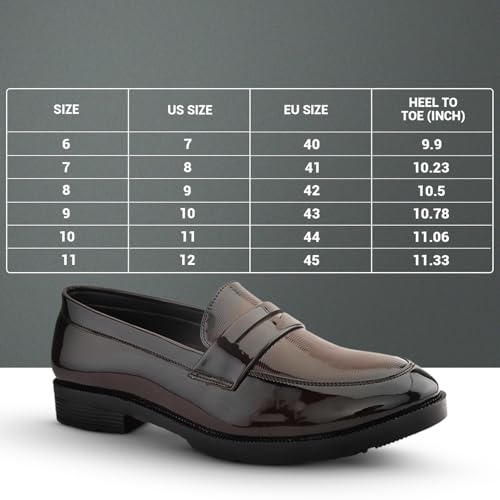Image of STANPHORD Men Formal Loafer Shoes | Metal Accent Slip-On Moccasins | PU Leatherette Cushioned Anti-Slip | Office Party Business Wear (TPSL 25026)