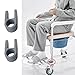 DeaHea 2 Pack Commode Shower Chair Footrests Clamp Mount Replacement Legrest Bracket Clips for Rolling Shower Chair 3-in-1 Shower Commode Wheelchair Rolling Bedside Commode Chair with Wheels Foot Rest