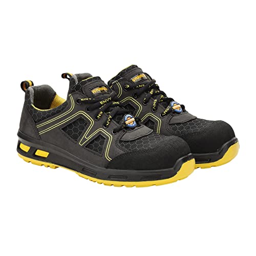 Image of Liberty Warrior Envy Neptune Light Weight Safety Shoes for Man | Fiber Glass Toe | Antislip & Water Resistant | Antistatic & Abrasion Resistance | Red & Yellow | Size 5 UK - 11 UK