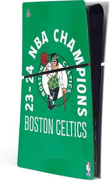 Skinit Decal Gaming Skin Compatible with PS5 Slim Digital Edition Console - Officially Licensed NBA Boston Celtics Green Primary Logo Design