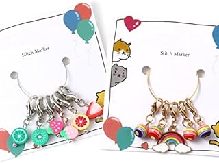 Dried Flower Stitch Markers - (Series 8 Cute Pendants Motif) Crochet Stitch Marker Charms Locking Stitch Markers Novelty Knitting DIY Handmade Gift for Who Love Knitting 12/10/8 Pcs Knitting Tools