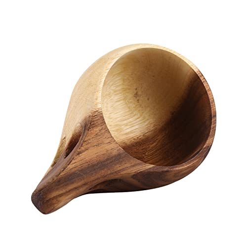Olelo Acacia Wooden Cup Camping Cup Nordic Style Handmade Natural Portable Wood Mug Drinking Cup For Coffee, Tea And Milk (Model B) #TOP3