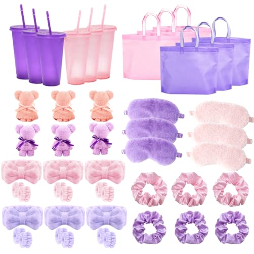 42 Piece Sleepover Party Supplies For Girls Pamper Party Supplies For Girls Skincare Headbands And Wristbands Sleepover Kit Suitable For GirlsPyjama Parties Bachelorette Parties And GirlsNights In.