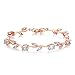 FEDONA 18k Yellow Gold-Plated Sterling Silver Diamond Accent Two-Tone Gemstone Tennis Bracelet Diamond Bangle Bracelet Rose Gold