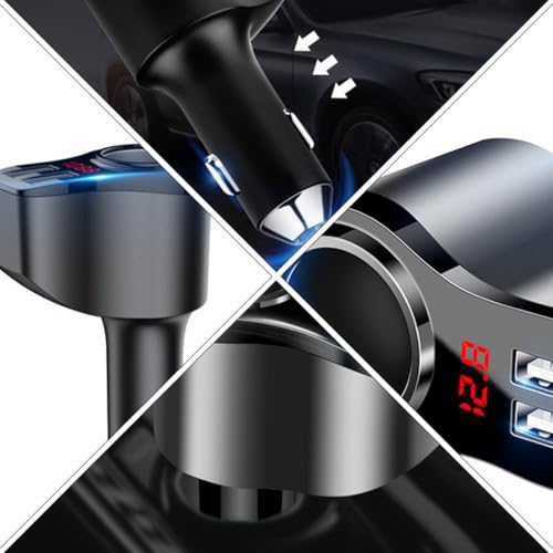 Cargador para coche Mikinona doble USB con pantalla digital LED 3