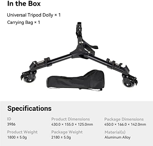 SMALLRIG Uniwersalny Uniwersalny Statyw Fotograficzny, WytrzymałY, z Regulowanymi Uchwytami na Nogi i Torbą do Noszenia, NośNość 33 lb - 3986