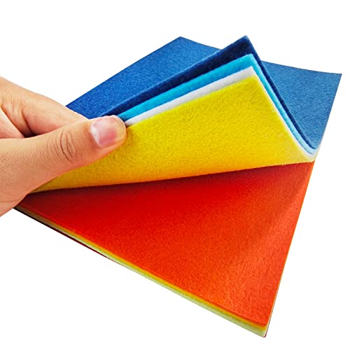 Image of Jtnohx Stiff Felt, 2mm Thick Felt Sheets for Crafts, 8 inchx12 inch Hard Felt Fabric Squares 8Pcs for DIY Projects (Yellow Orange Series)