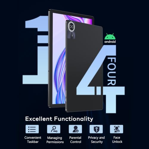 Image of 2026 Premium 14 Inch Android Tablet, 2.5K High IPS Display, 36GB RAM 256GB ROM (1TB Expand), Octa-Core MT6769 Mali-G57, 11580mAh Battery, Dual Band WiFi, Quad Box Speakers, 8+13MP, 5G /2.4G WiFi-Gray