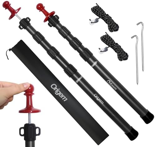 Origem Zeltstangen Teleskop 2er Set 90–280 cm, Sonnensegel und Tarpstangen | Aluminium-Teleskopstangen, höhenverstellbar, Hohe Stabilität,Stangen für Zelt, Tarp, Sonnensegel und Ca