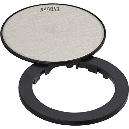 Evoline 159909280700 One - Anello Di Copertura Con Coperchio Girevole, In Acciaio Inox, Colore: Nero