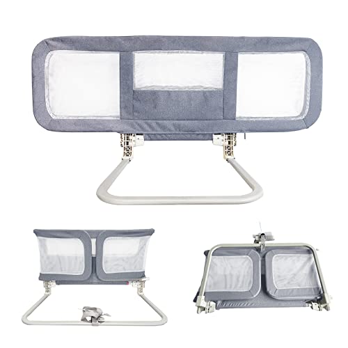 Bed Rail For Toddlers, 180° Up Side Down Foldable Baby Bed Rail Guard For Kids, Portable Baby Bed Fence, Infants Bed Guardrail For Travelling Hotel, Home Use, Full Twin Queen King Mattress (41.3'') #TOP28