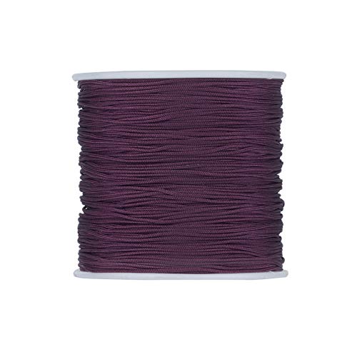 Cheriswelry 100yards/roll 0.8mm Purple Braided Nylon Cord Threads Chinese Knotting Cord Jewelry Beading Cords String for DIY Craft Kumihimo Macrame Bracelets Making Supplies