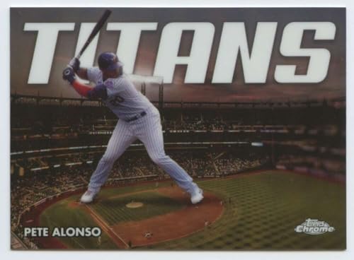 2023 Topps Chrome Update Series Baseball Titans Refractor #CT-13 Pete Alonso New York Mets Official MLB Trading Card (Stock Photo shown, Card in Near Mint to Mint Condition)