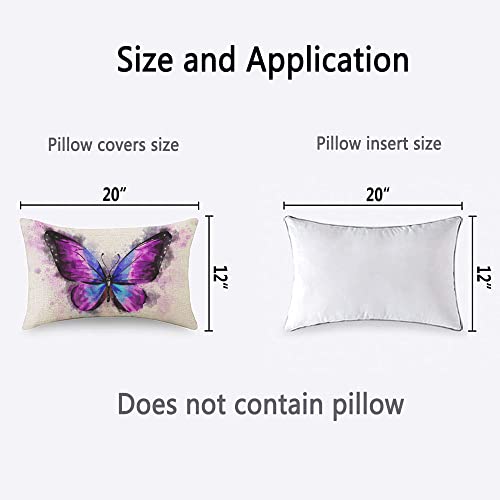 Tks Mitlan Watercolor Butterfly Pillow Covers 12X20 Inch Animal Bird Magical Fantasy Butterflies Decorative Throw Pillow Covers Cushion Case For Home Sofa Couch Decoration #TOP3