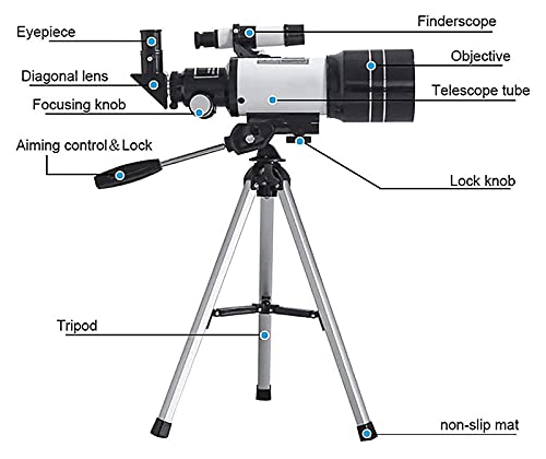 Telescopio astronómico para niños principiantes 150X con trípode miniatura 7