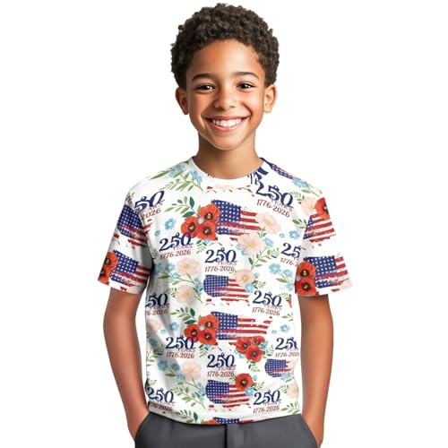 Image of Kids Graphic T-Shirt Boys Girls Novelty Tees Top Short Sleeve Shirts Summer Blouses 3-16