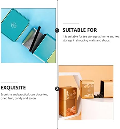 DOITOOL 4pcs Tea Tin Canister with Airtight Lids for Loose Tea and Tea Bags Small Kitchen Canisters for Tea Coffee Sugar Storage Loose Leaf Tea Tin Containers