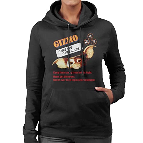 All+Every Gremlins Gizmo There Are Three Rules Women's Hooded Sweatshirt Black