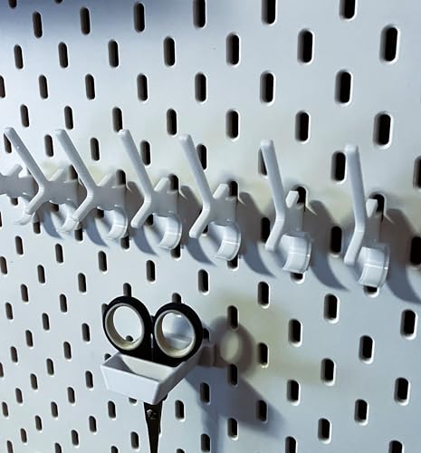 JL House Lot de 20 supports de bobines de fil à coudre - Blanc - Compatible avec les panneaux perforés IKEA SKÅDIS - Organiseur de fil pour salle de couture - Fabriqué en Allemagne – vue 5