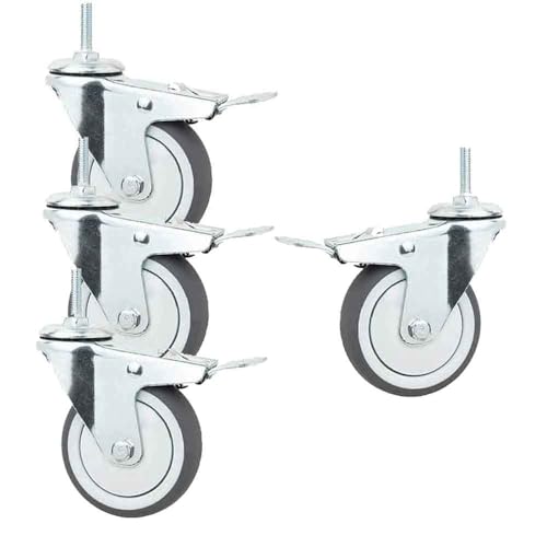 Roulettes en caoutchouc robustes à rotation 360 degrés avec fixation M10
