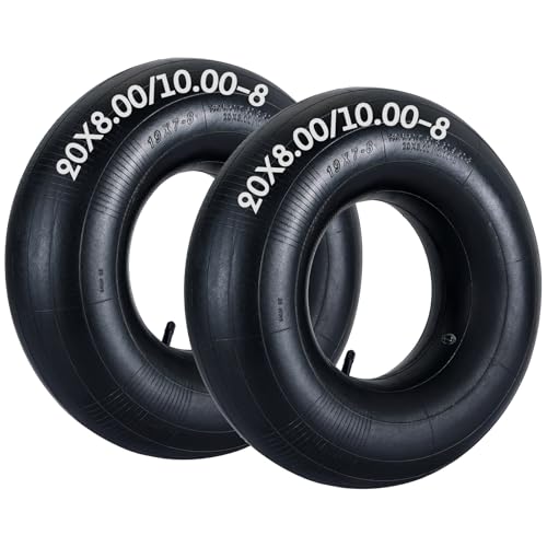 AMGSH 2 Pack 20x8.00/10.0-8 Inner Tubes, High Duty 20x8.00-8, 20x8.50-8, 20x9.00-8, 20x9.50-8, 20x10-8, Universal Fit Tire Tube with TR13 Straight Valve Stem for Lawn Mower, Wheelbarrows, ATVs